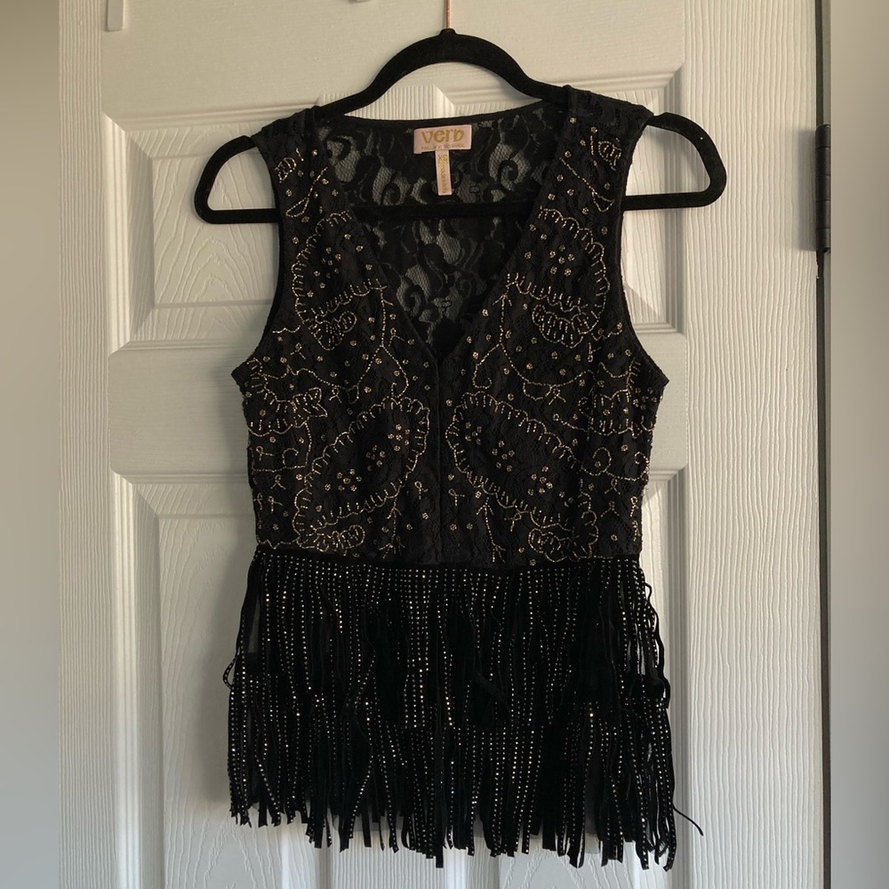 Verb by Pallavi Anthropologie Beaded V Neck